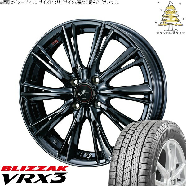 タント ムーブ ワゴンR ラパン 165/50R16 サマータイヤ ホイール 4本セット 新品 | ブリヂストン (BRIDGESTONE) ブリザック VRX3 × ウェッズ (WEDS) レオニス WX ブラックメタルコート1 16インチ 5J +45 4穴100