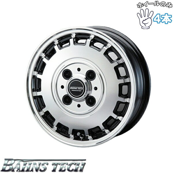 新品 アルミホイール 4本セット 12インチ | ブレスト (BLEST) バーンズテック KT-ストリーム ブラックポリッシュ 4.00B +43 4穴100