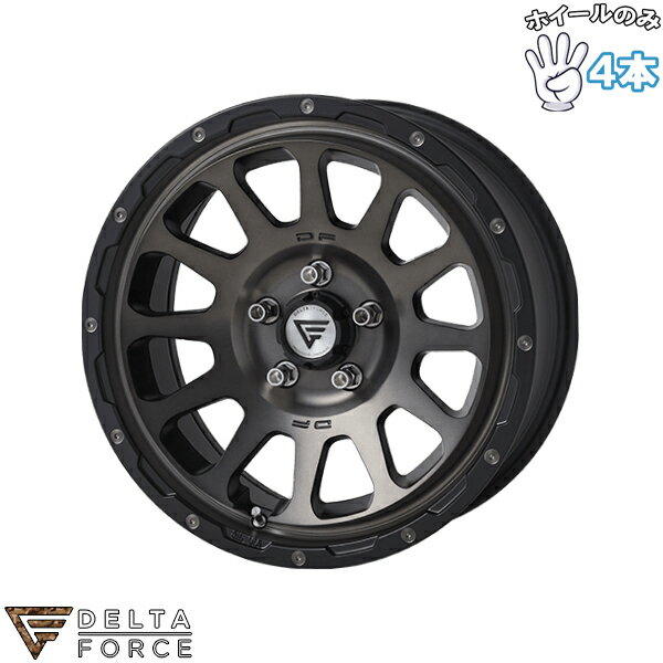 新品 アルミホイール 4本セット 17インチ | デルタフォース (DELTAFORCE) オーバル マットスモークポリッシュ 8J +35 5穴114.3