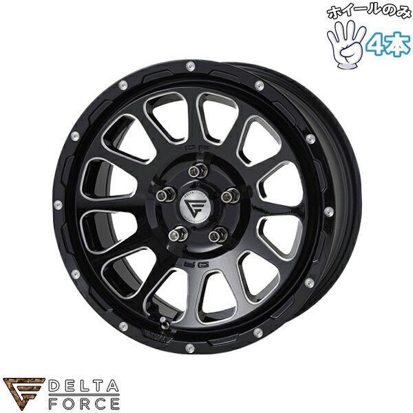 新品 アルミホイール 4本セット 17インチ | デルタフォース (DELTAFORCE) オーバル ブラックマシニング 7J +32 5穴114.3