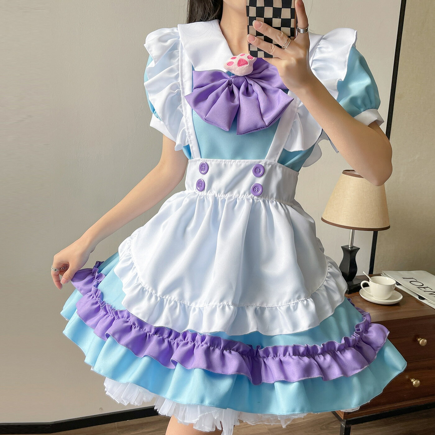 メイド服 メイド喫茶 カフェ仮装 メイド エプロン ロリータ コスプレ 衣装 かわいい コスチューム 大きいサイズ ハロ…