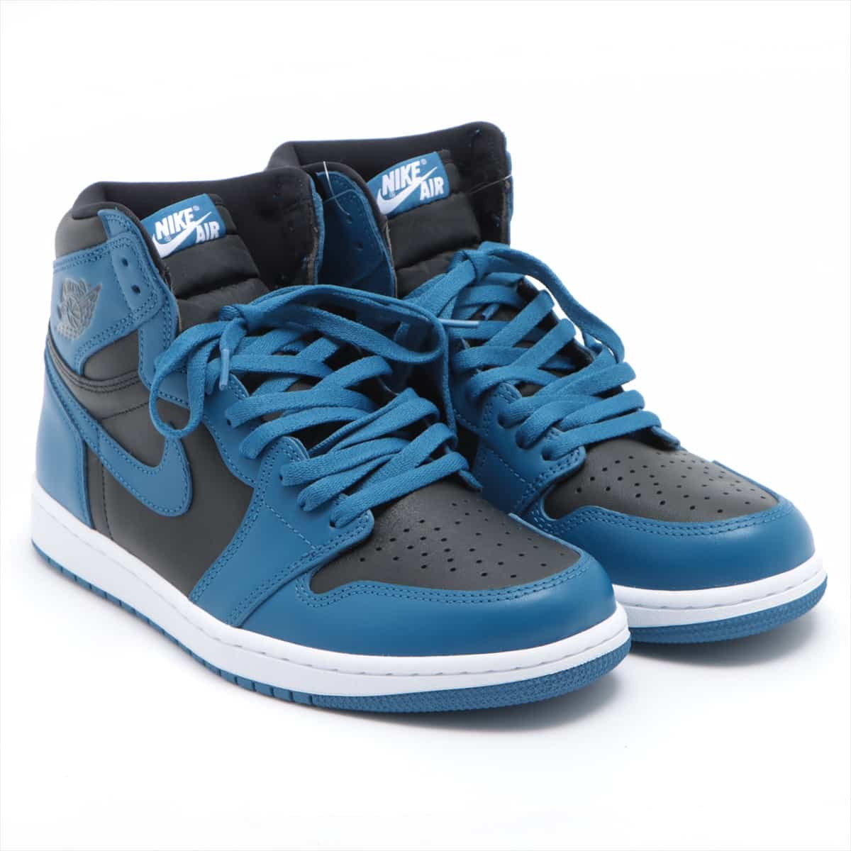 【中古】ナイキ AIR JORDAN 1 RETRO HIGH OG レザー ハイカットスニーカー 28cm メンズ ブルー×ブラック 555088-404