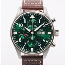 【中古】IWC パイロットウォッチ クロノグラフ レーシンググリーン IW377726 SS×革 AT グリーン文字盤