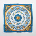 【中古】エルメス カレ90 スカーフ シルク ブルー Astrologie forever 占星術