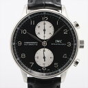 【中古】IWC ポルトギーゼ クロノグラフ IW371404 SS×革 AT 黒文字盤