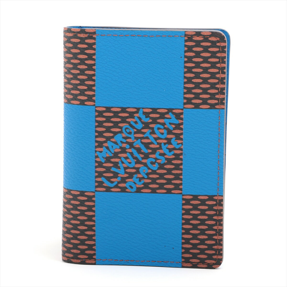 【中古】ヴィトン ダミエポップ オーガナイザー・ドゥ ポッシュ N40543 ブルー カードケース RFID 反応有のサムネイル