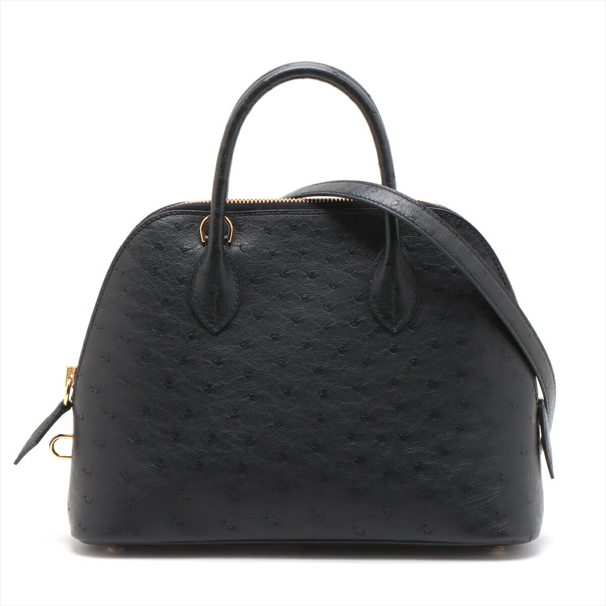 【中古】エルメス ボリード1923 25 オーストリッチ 2WAYショルダーバッグ ブラック ゴールド金具 B:2023年のサムネイル