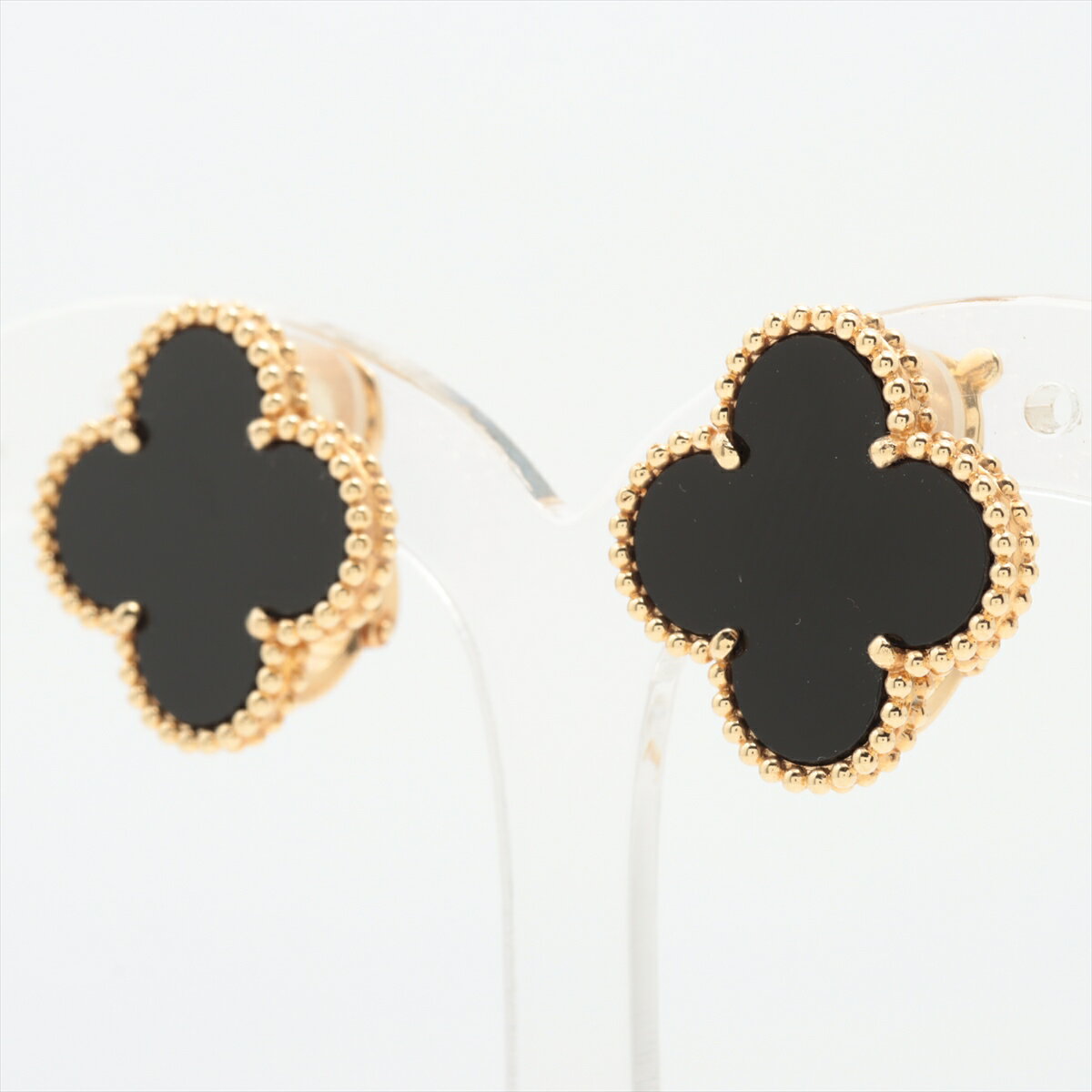 【中古】ヴァンクリーフ&アーペル マジックアルハンブラ オニキス イヤリング 750(YG) 総12.4gのサムネイル