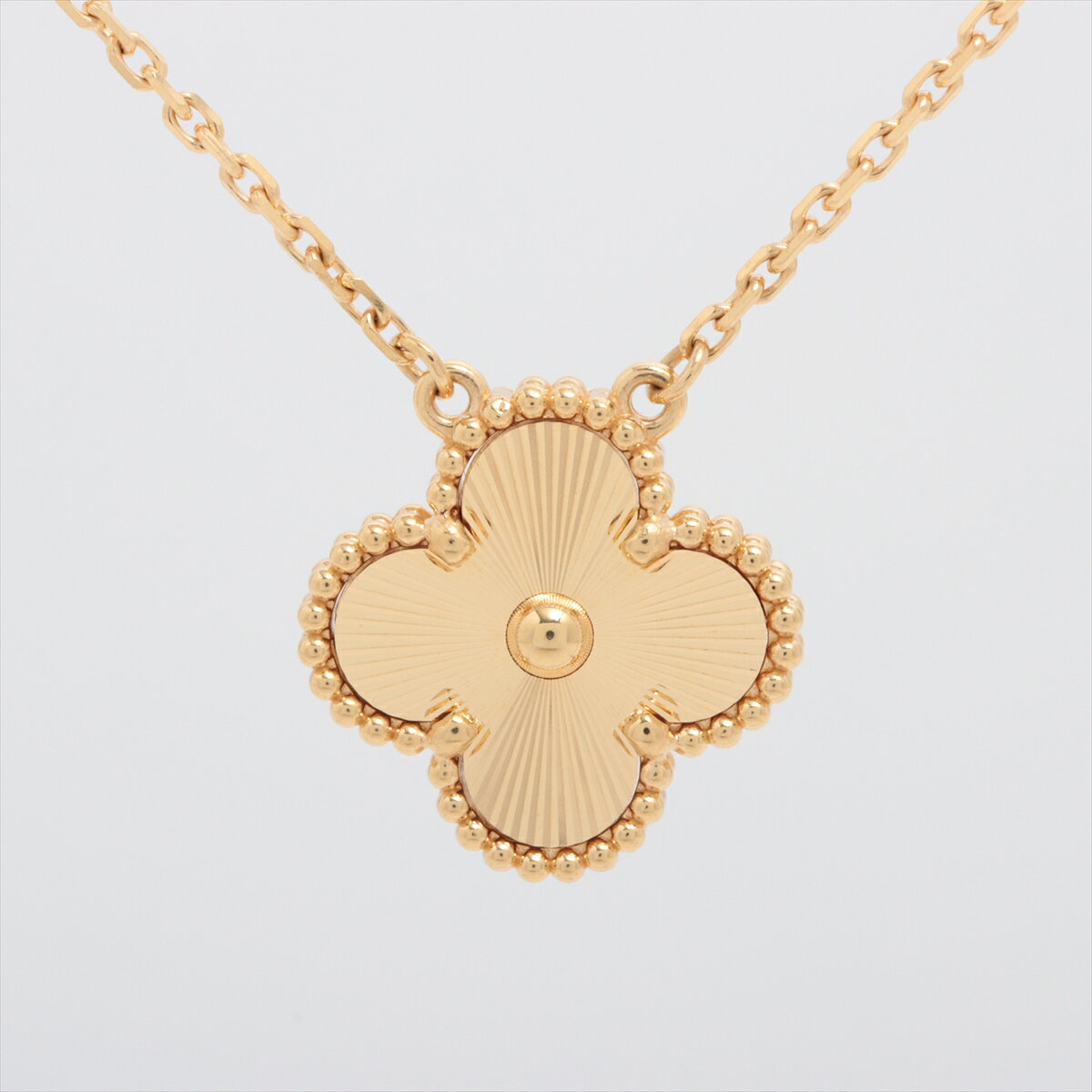 【中古】ヴァンクリーフ&アーペル ヴィンテージアルハンブラ ギョーシェ ネックレス 750(YG) 7.0g VCARP4KL00