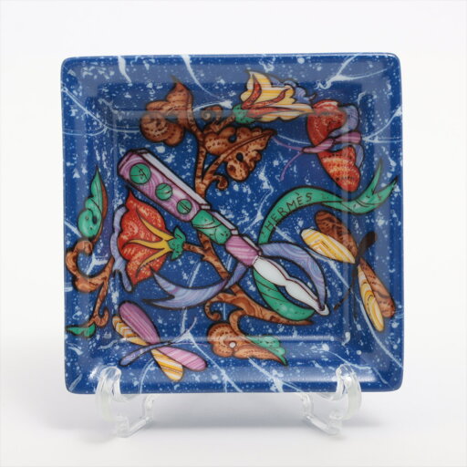 【中古】エルメス ピエールドリアンエドキシダン 小皿 陶器 ネイビー 【中古】エルメス ピエールドリアンエドキシダン 小皿 陶器 ネイビー