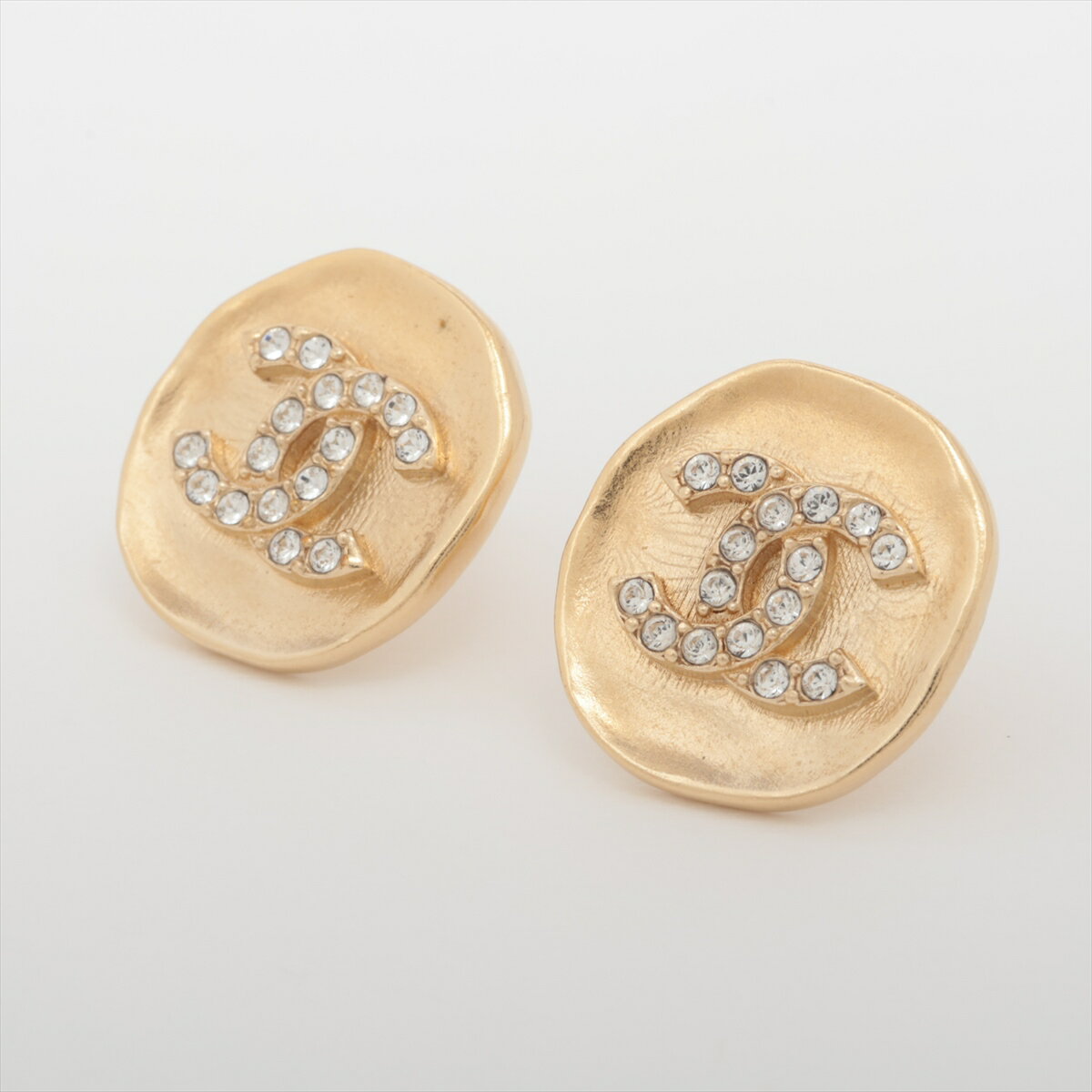 【中古】シャネル ココマーク F21K ピアス(両耳用) GP×ラインストーン ゴールドのサムネイル