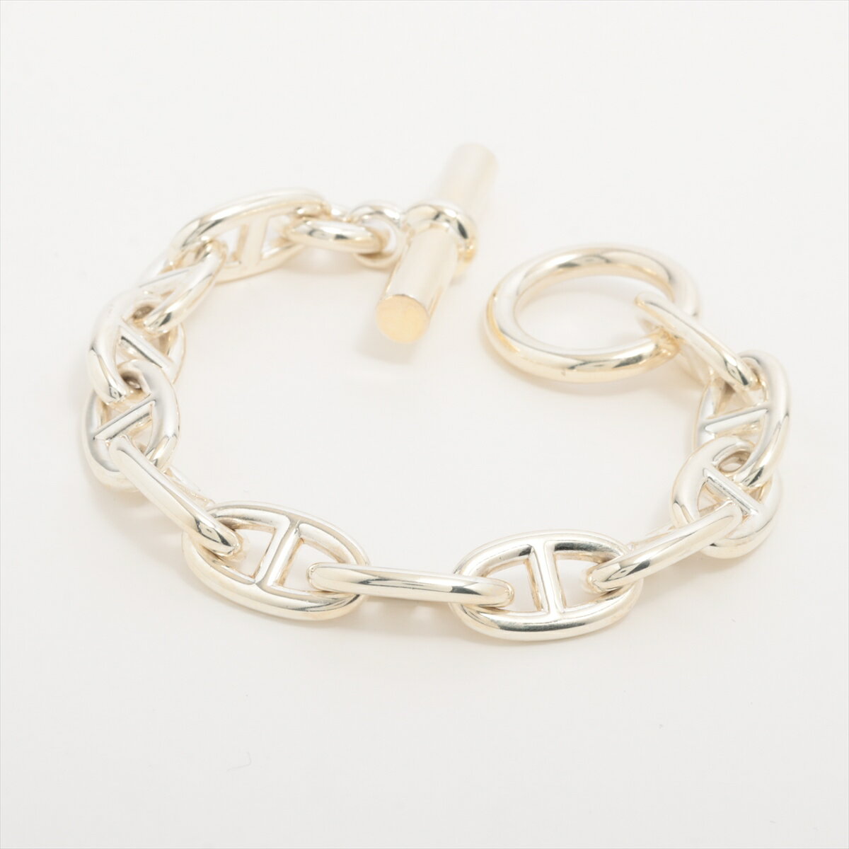 【中古】エルメス シェーヌダンクルGM ブレスレット 12コマ 925 62.9g シルバー