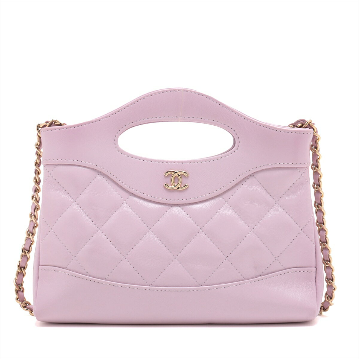 【中古】シャネル シャネル 31 レザー 2WAYショルダーバッグ パープル ゴールド金具 AP3656のサムネイル