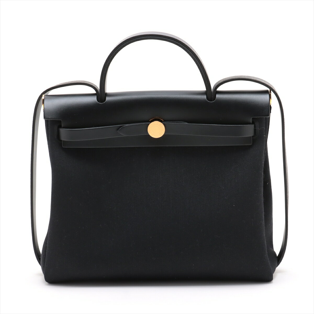 【中古】エルメス エールバッグジップPM トワルミリタリー×レザー ブラック ゴールド金具 Y:2020年のサムネイル