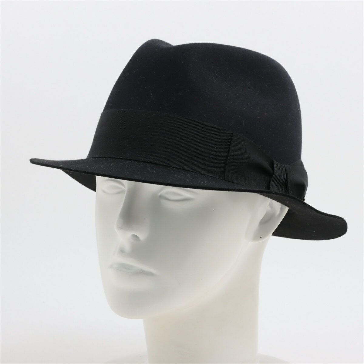 HERMES(エルメス)ハット 黒 サイズ:59cm レディース - ハット HERMES(エルメス)ハット 黒 サイズ:59cm レディース - ハット
