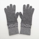 【中古】エルメス シェーヌダンクル グローブ S カシミヤ グレー