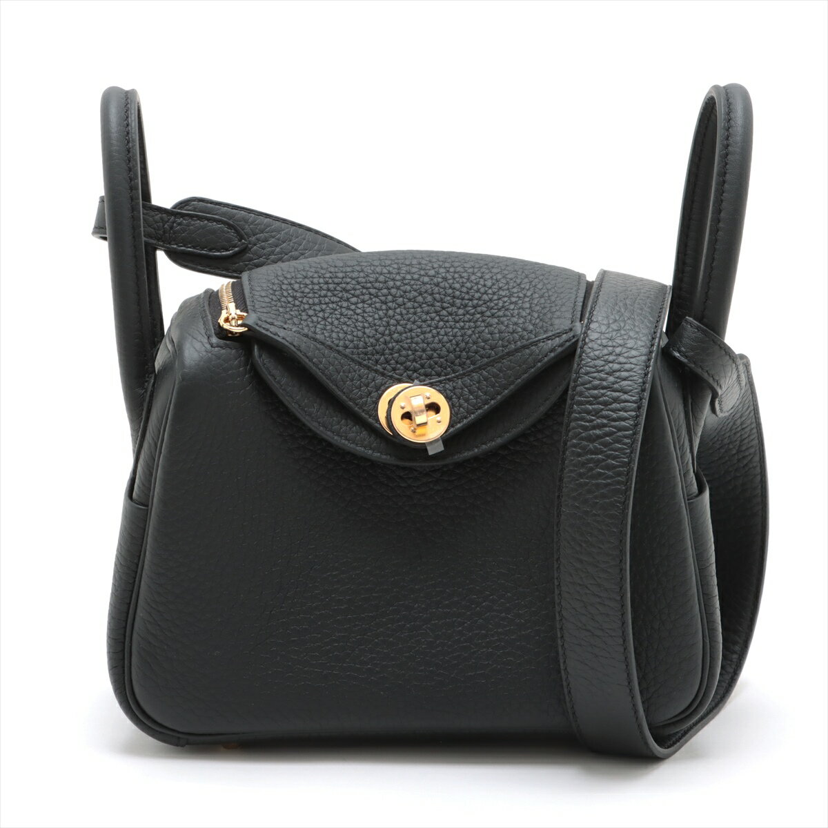【中古】エルメス リンディ ミニ20 トリヨンクレマンス ブラック ゴールド金具 K:2025年