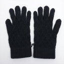 【中古】エルメス グローブ カシミヤ ネイビー