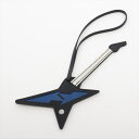 【中古】エルメス ロック チャーム レザー ブラック×ブルー ピック付属