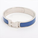 【中古】エルメス クリックHバングル ファン バングル GP ブルー×シルバー