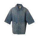 【中古】ヴィトン モノグラム 23AW コットン デニムシャツ 5L メンズ ブルー RM232Q