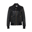 【中古】セリーヌ トリオンフ ラムスキン レザージャケット 34 レディース ブラック 2EG25305Q AVIATOR BLOUSON JACKET