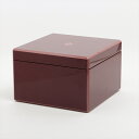 【中古】エルメス ファセット ラッカーウッド ジュエリーケース レッド 内部トレイ2つ