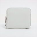 【中古】エルメス アザップコンパクト シルクイン エバーカラー コインケース ホワイト シルバー金具 B:2023年