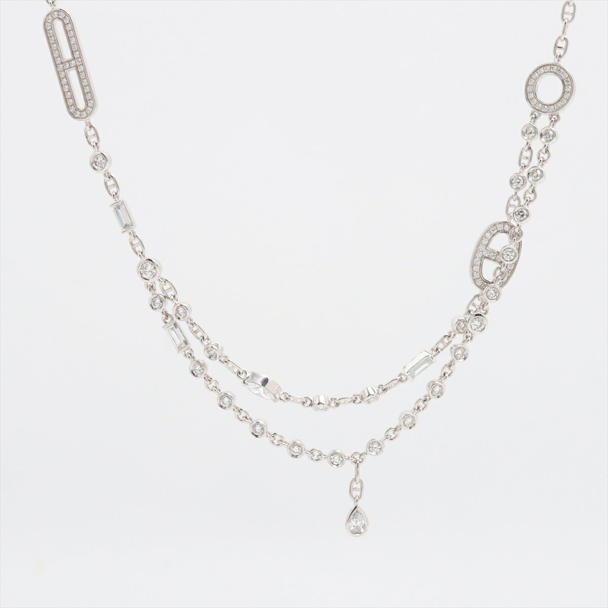 【中古】エルメス シェーヌダンクル ダイヤ ネックレス 750(WG) 16.7g 0.2のサムネイル