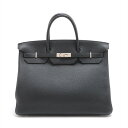 【中古】エルメス バーキン40 トゴ ブラック シルバー金具 D:2019年