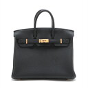 【中古】エルメス バーキン25 トゴ ブラック ゴールド金具 W:2024年