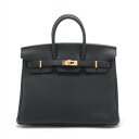 【中古】エルメス バーキン25 トゴ ブラック ゴールド金具 W:2024年