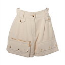 【中古】ヴィトン 22AW コットン ショートパンツ 38 レディース アイボリー RW222J リブデニムサファリショーツ