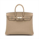 【中古】エルメス バーキン25 トゴ ベージュマルファ シルバー金具 B:2023年