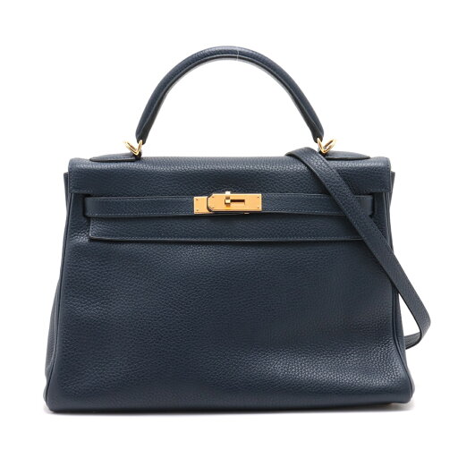 【中古】エルメス ケリー32 トリヨンクレマンス ブルーインディゴ ゴールド金具 X:2016年 【中古】エルメス ケリー32 トリヨンクレマンス ブルーインディゴ ゴールド金具 X:2016年