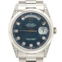 【中古】ロレックス デイデイト 118296G PT AT 青文字盤