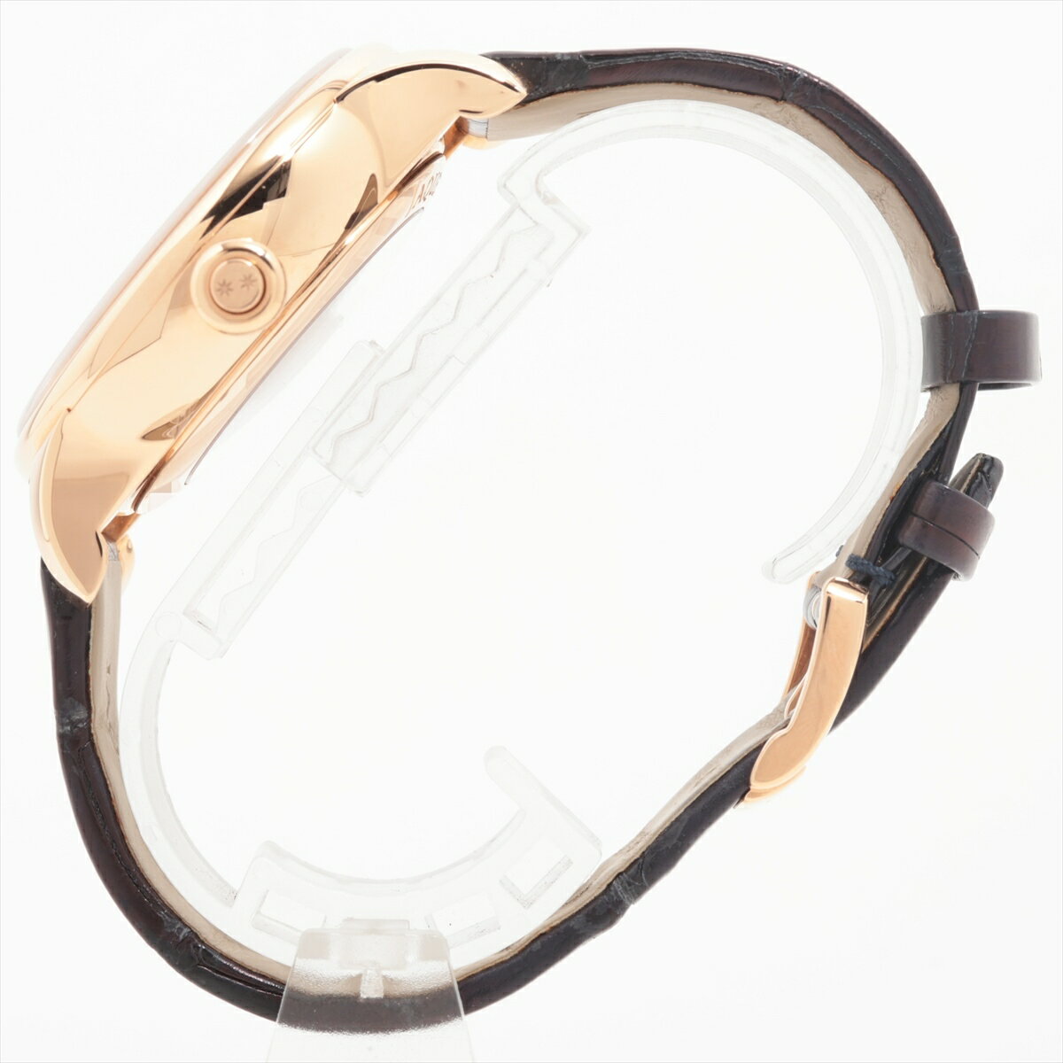 【中古】ジャケドロー グランセコンド クロノグラフ アイボリーエナメル 限定生産88本 J007733200 RG×革 AT アイボリー文字盤