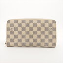 【中古】ヴィトン ダミエ アズール ジッピーオーガナイザー N60012 アイボリー ラウンドジップウォレット(4)