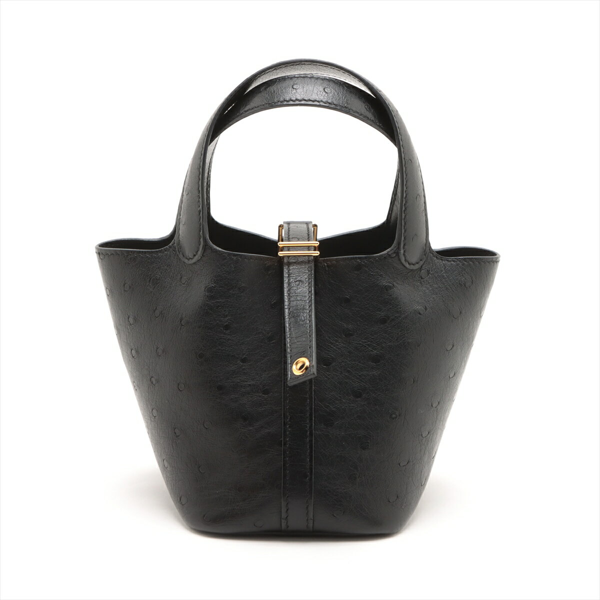 【中古】エルメス ピコタンロック14 ミクロ オーストリッチ ブラック ゴールド金具 W:2024年のサムネイル