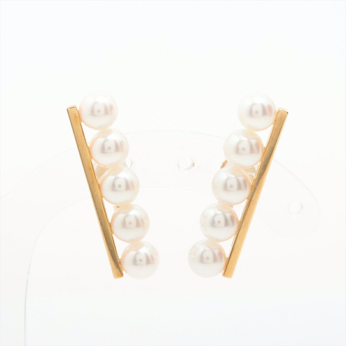 【中古】タサキ バランスプラス パール イヤリング 750(YG) 総6.7g 約5.5mm E3842