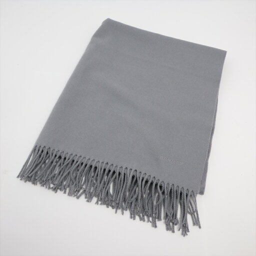 【中古】エルメス ロゴ ストール カシミヤ グレー 【中古】エルメス ロゴ ストール カシミヤ グレー
