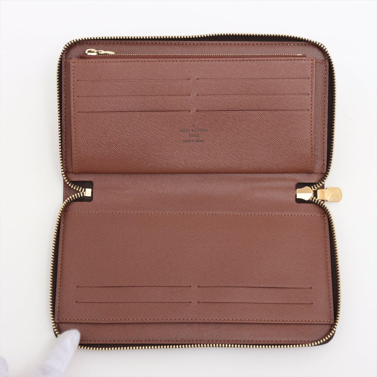 【中古】ヴィトン モノグラム ジッピーオーガナイザー M62581 ブラウン ラウンドジップウォレット RFID反応