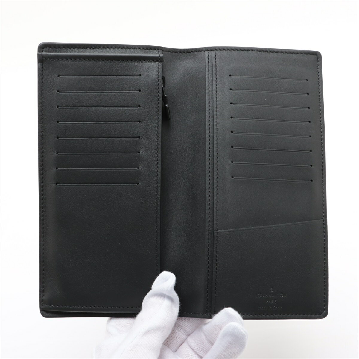 【中古】ヴィトン モノグラムシャドウ ポルトフォイユブラザ M62900 ノワール 財布 RFID反応有