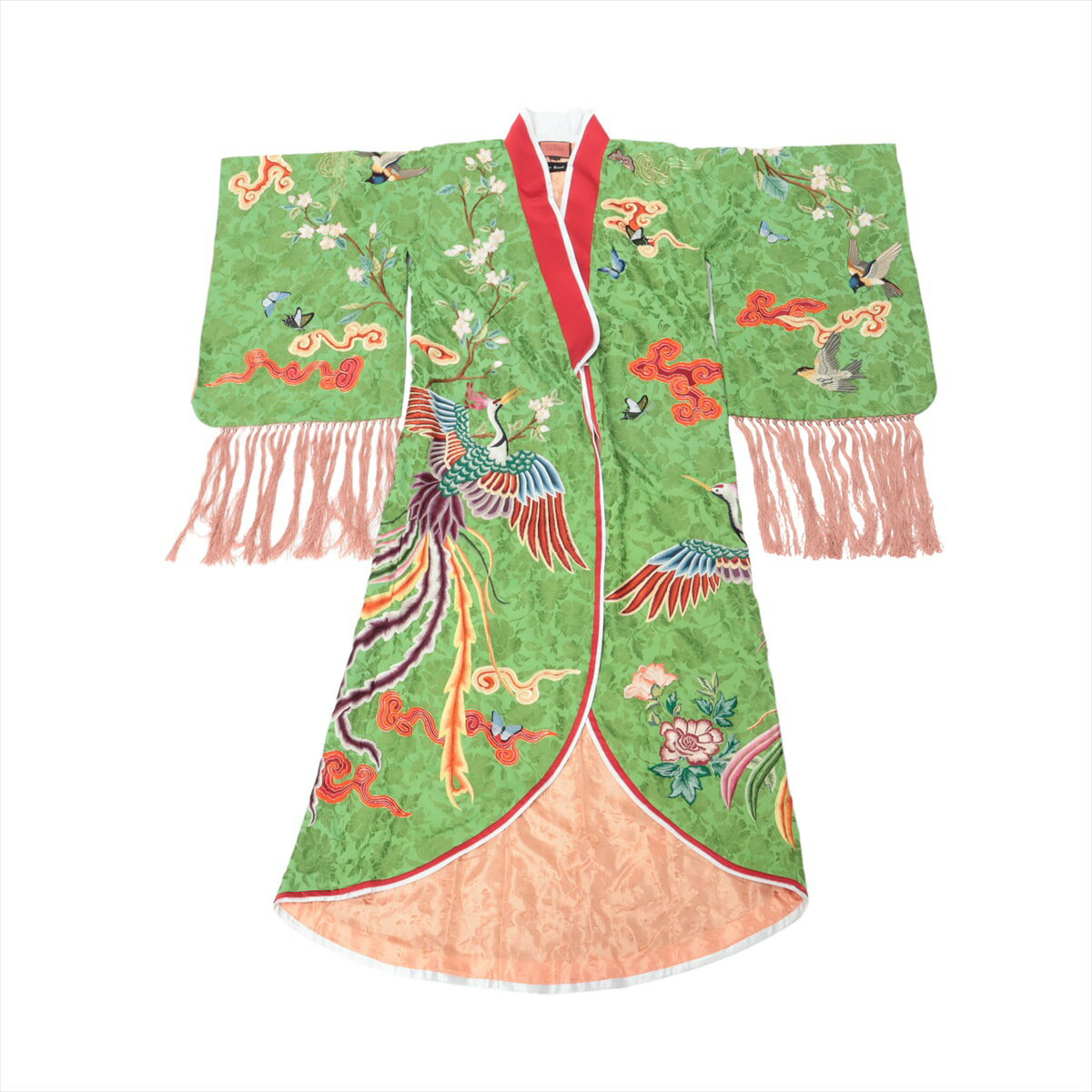 【中古】グッチ レーヨン ガウンコート 42 レディース グリーン 599470 ワンピース 着物 ツレあり