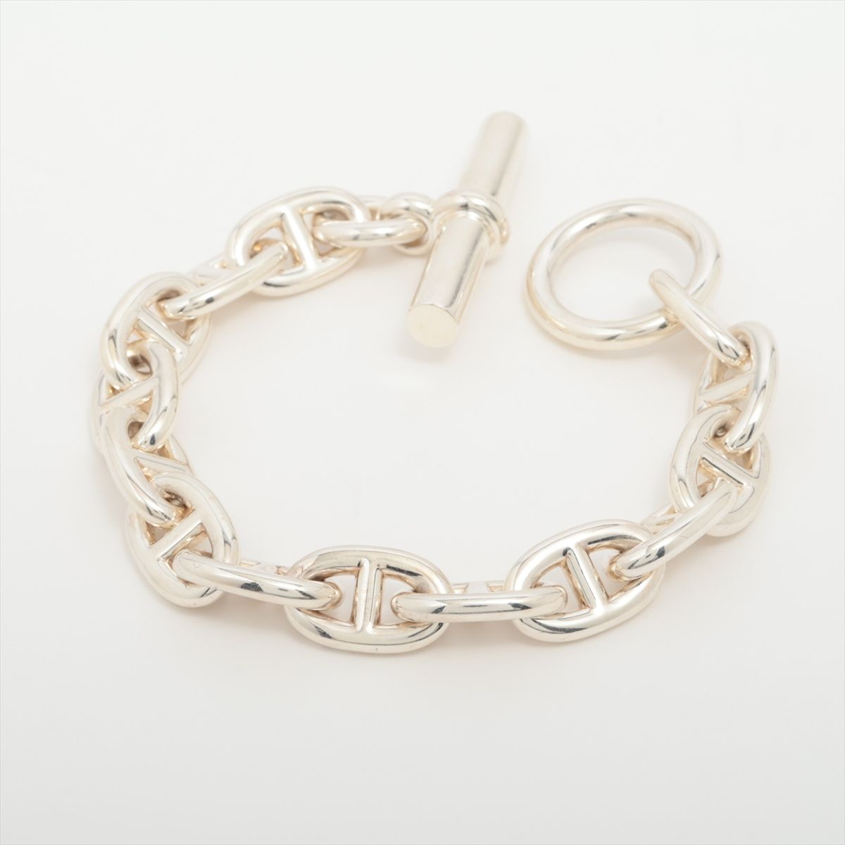 乐天商城 - 【中古】エルメス シェーヌダンクルMM ブレスレット 14コマ 925 53.0g シルバー