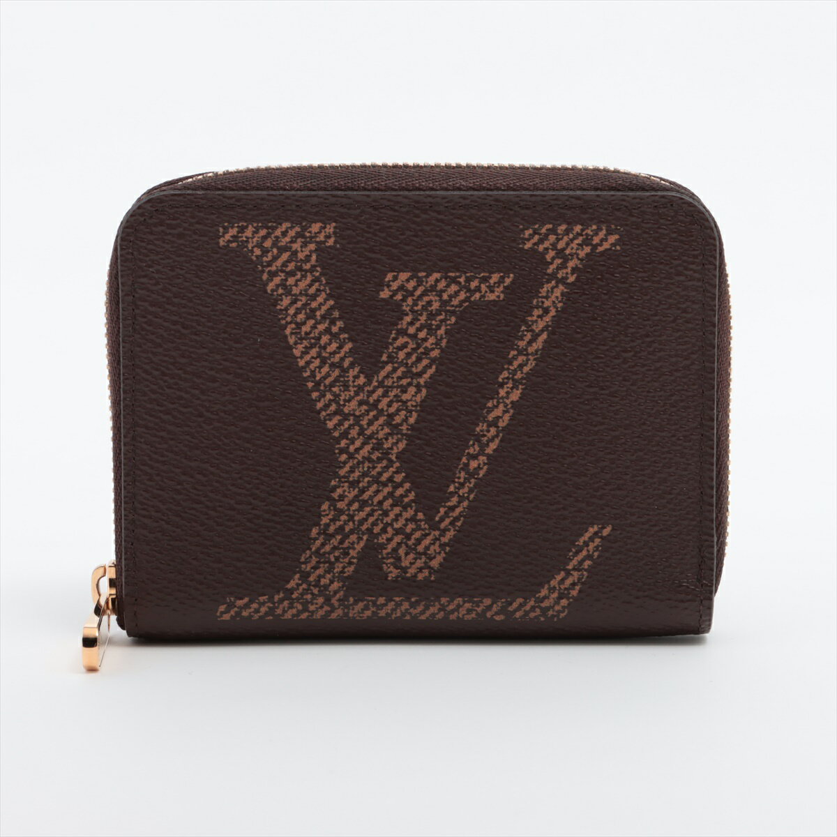 【中古】ヴィトン モノグラム ジャイアント リバース ジッピーコインパース M69354 ブラウン×ブラック コインパース RFID反応有