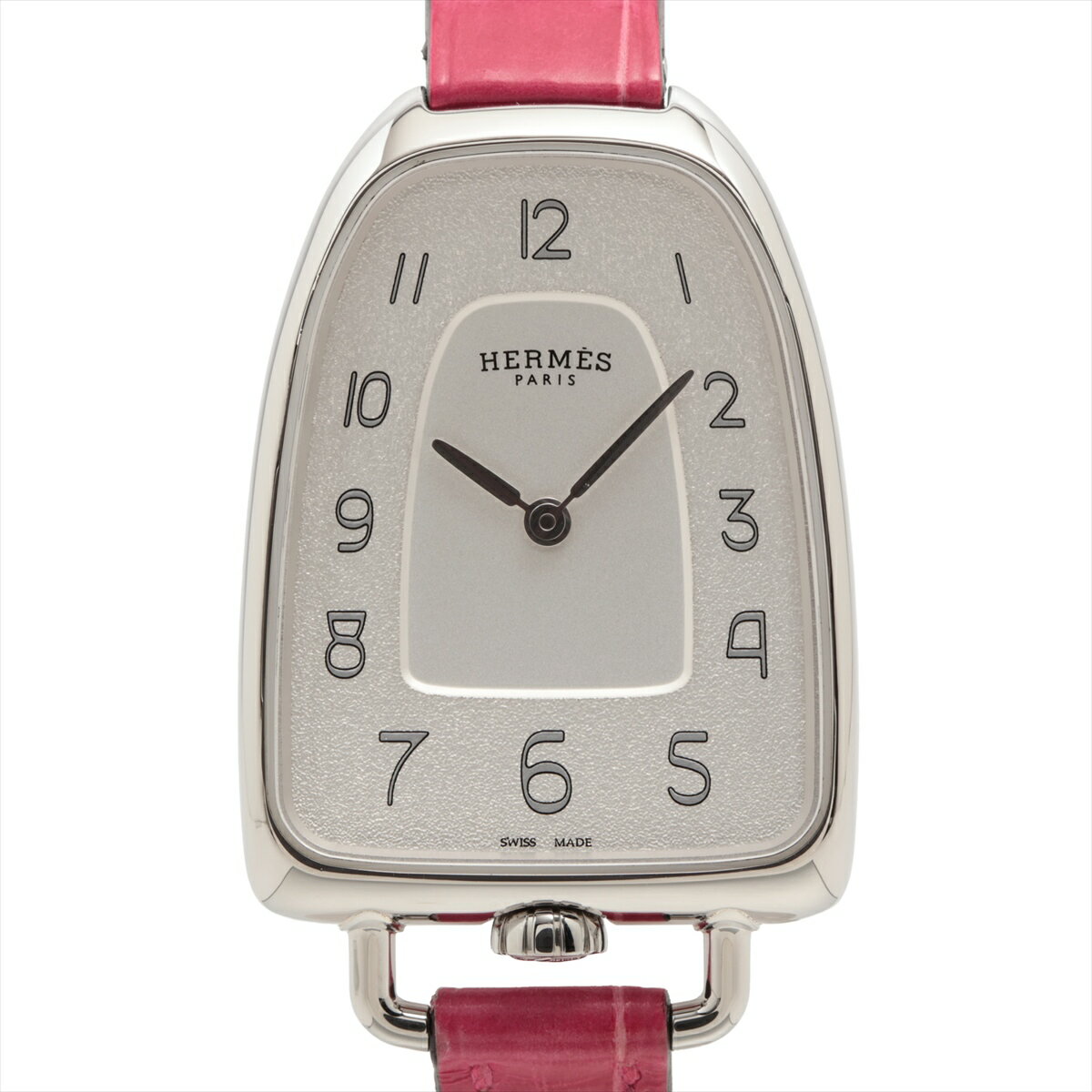 【中古】エルメス ギャロップ GA1.210 SS×革 QZ シルバー文字盤