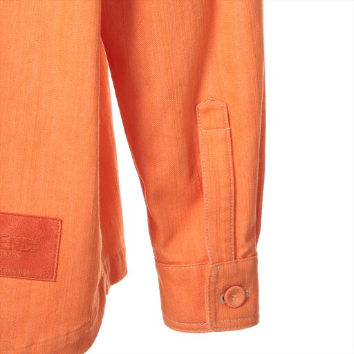 【中古】フェンディ 22年 コットン×ポリエステル デニムジャケット 50 メンズ オレンジ FW1226