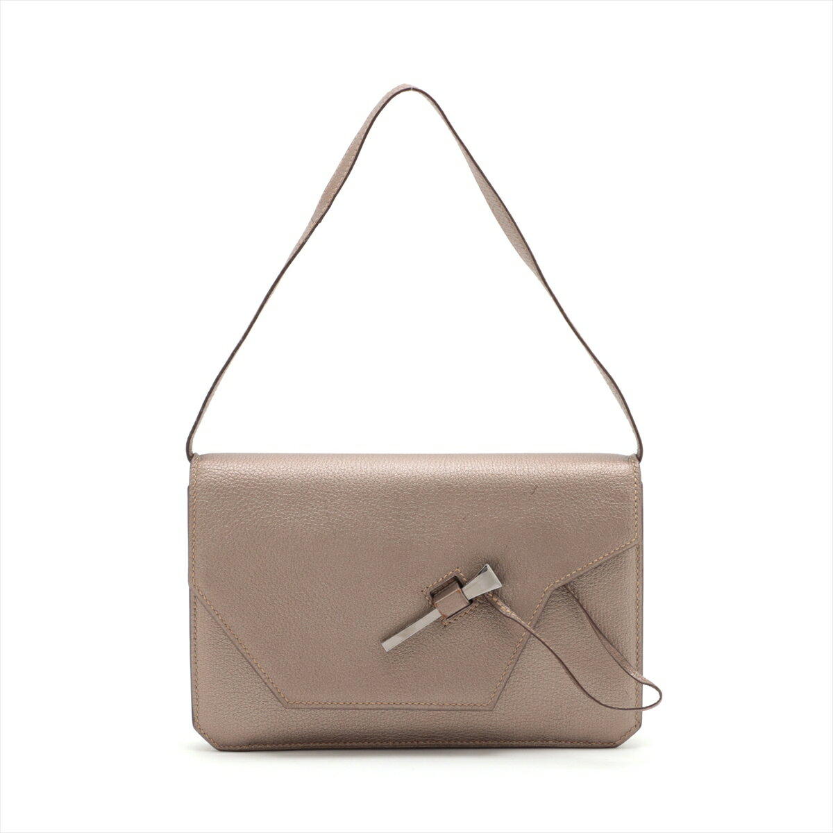 【中古】エルメス 2005 エンベロープ シェーブル メタリックシルバー シルバー金具 □I:2005年