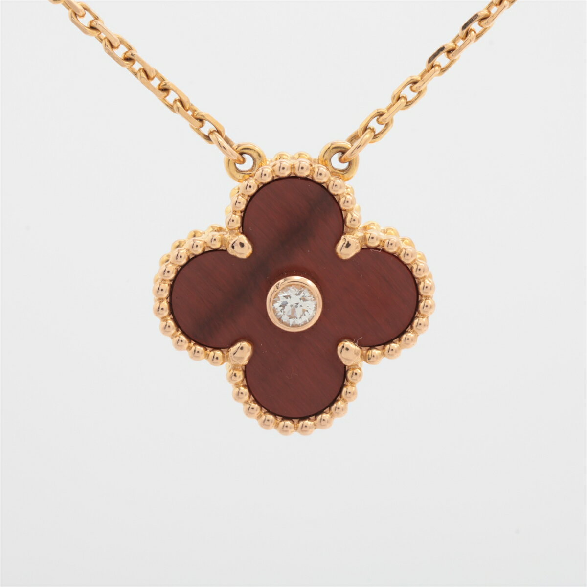 【中古】ヴァンクリーフ&アーペル ヴィンテージアルハンブラ ブルズアイ ダイヤ ネックレス 750(PG) 6.4g VCARP0MV00 2017年ホリデーシーズン限定のサムネイル